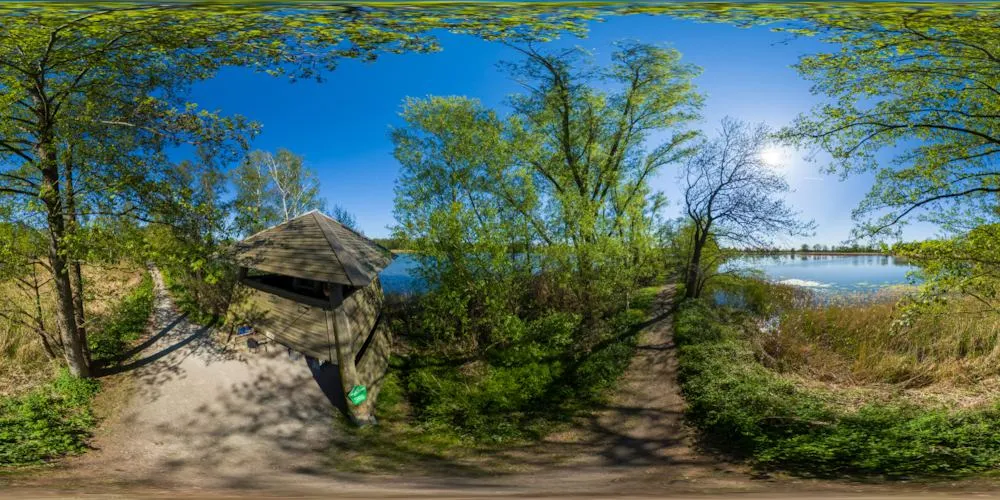 360° Panorama: Biosphärenreservat Guttau - Beobachtungsturm am Großteich in Oberlausitz