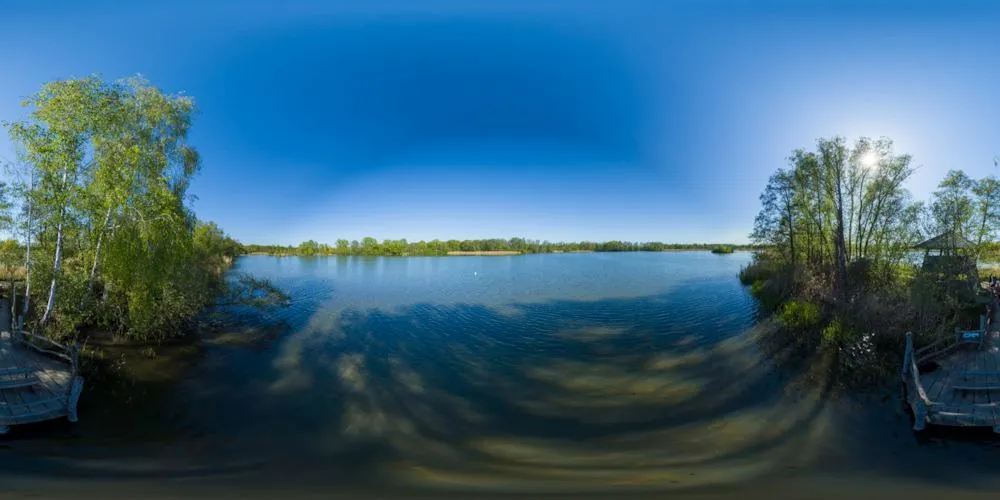 360° Panorama: Biosphärenreservat Guttau - Steg am Großteich in Oberlausitz