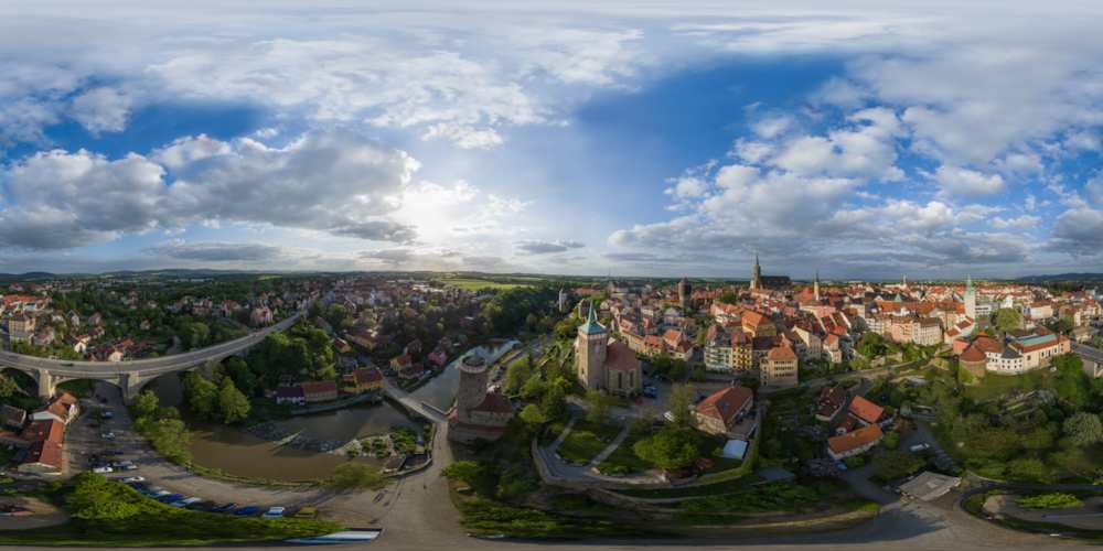 Luftpanorama - Spreetal Bautzen im Abendlicht