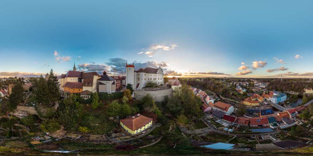 Luftpanorama - Ortenburg Sonnenuntergang