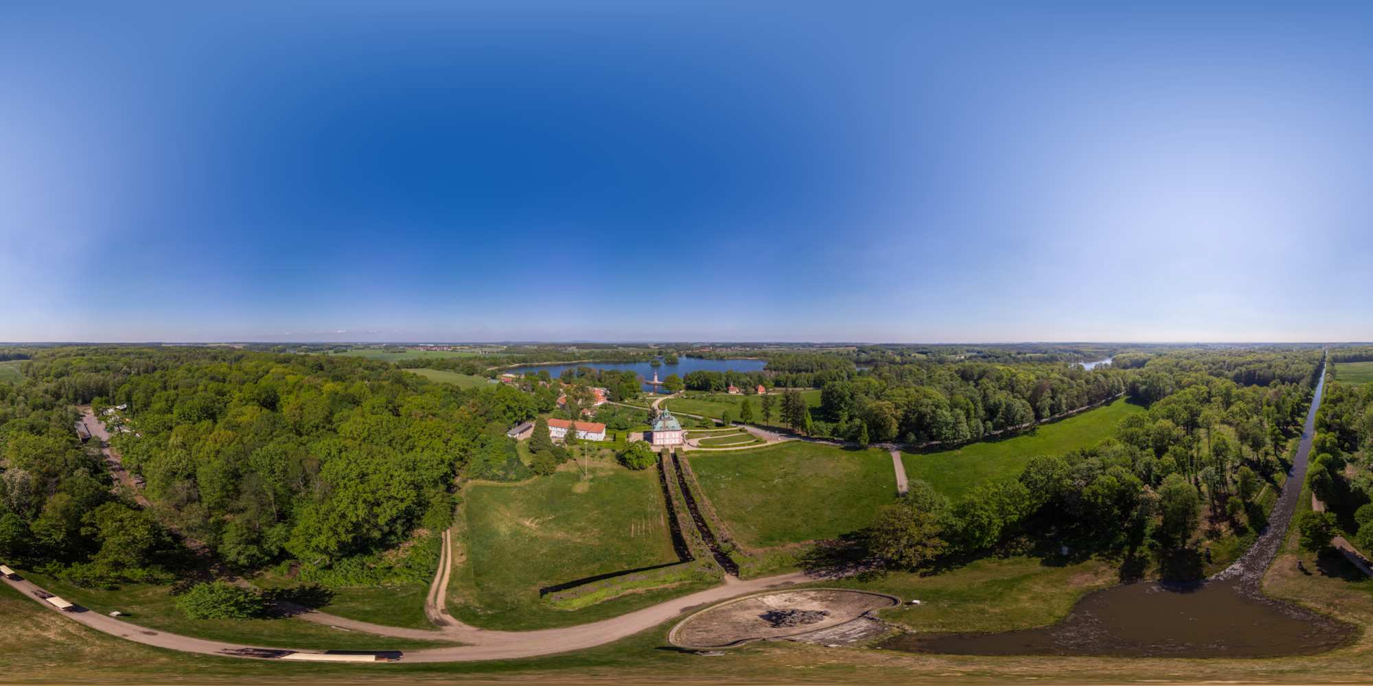 Luftpanorama - Fasanenschlösschen (Moritzburg)