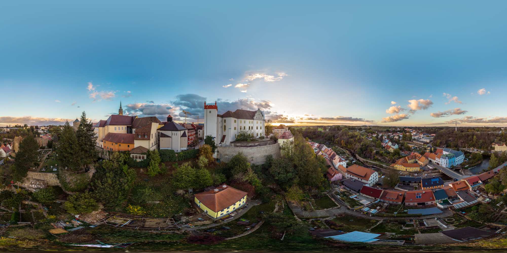 Luftpanorama - Ortenburg Sonnenuntergang