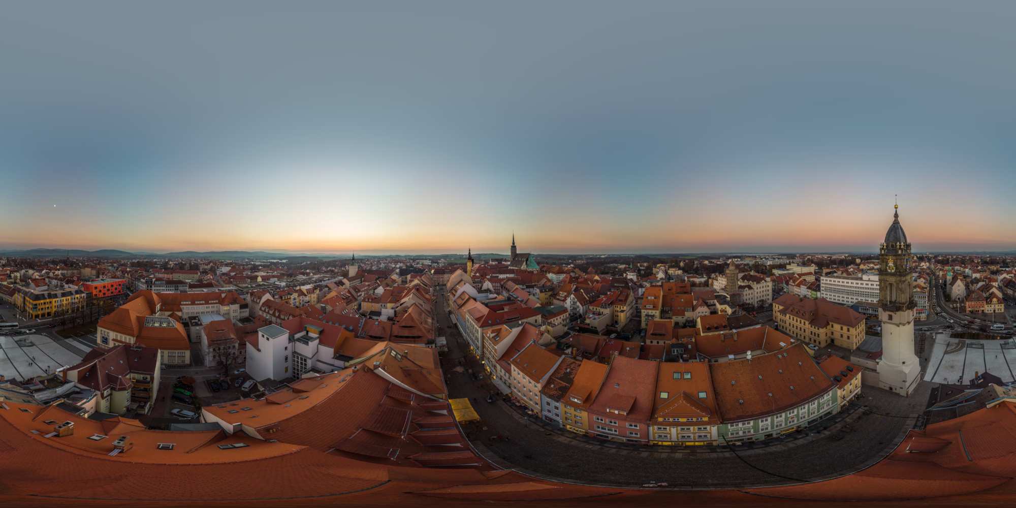 Luftpanorama - Abenstimmung beim Reichenturm
