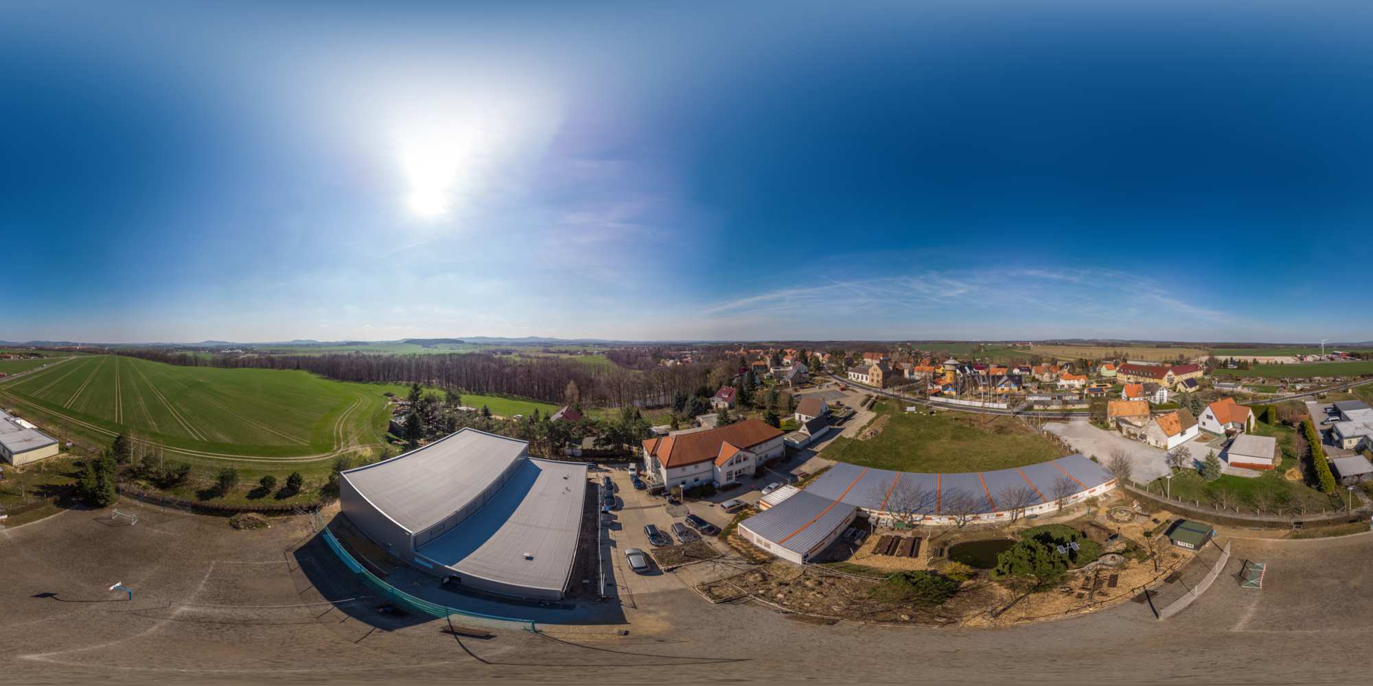 Luftpanorama - Freie Mittelschule Weißenberg Südseite