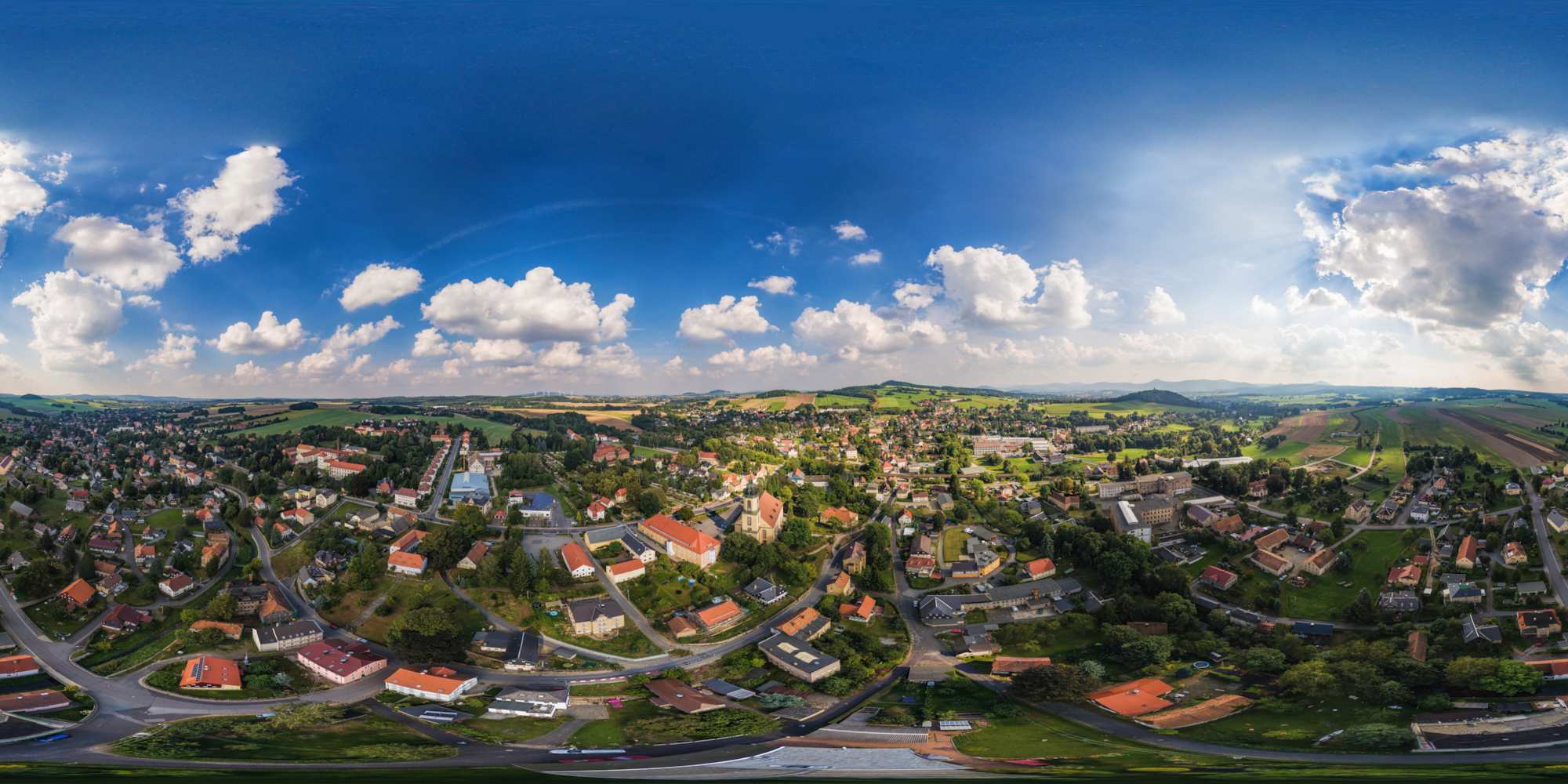 Luftpanorama - Ortsmitte