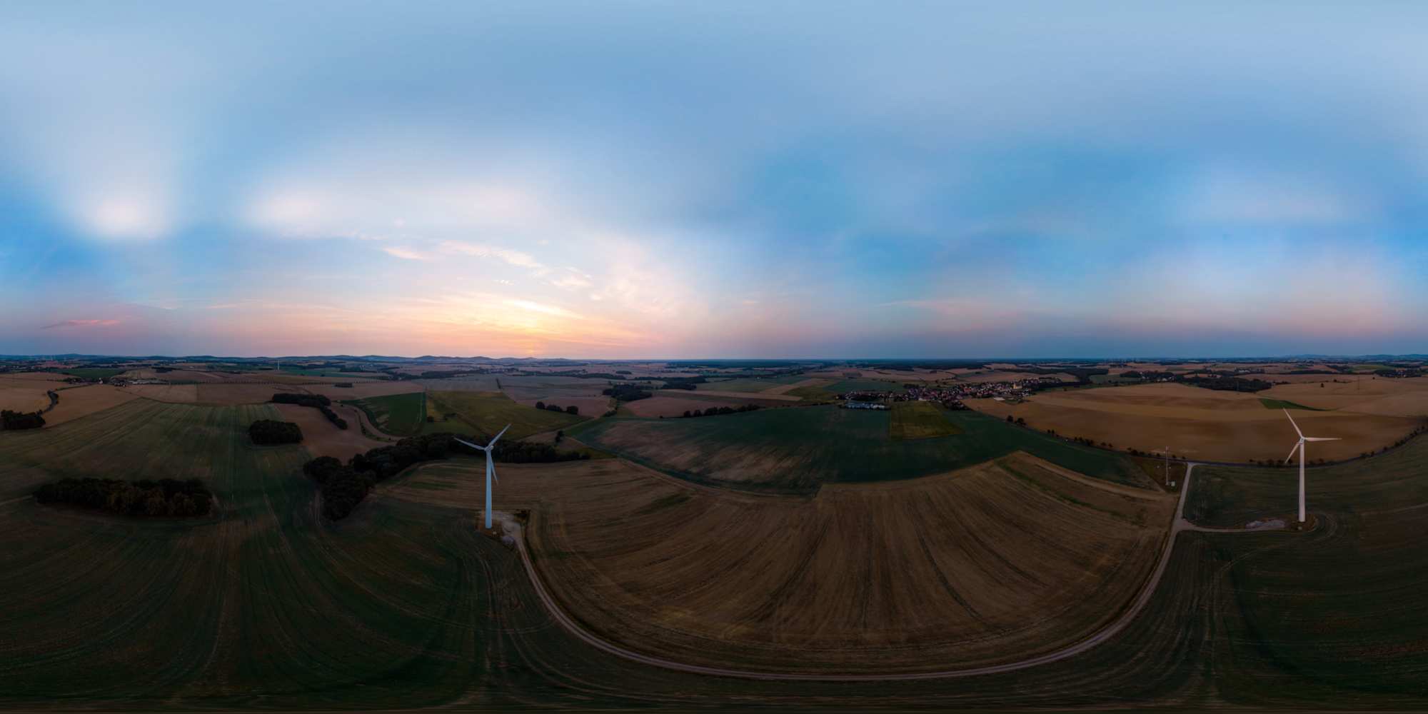 Luftpanorama - Windrad bei Crostwitz
